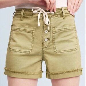 Chino by Anthroplogie army green high rise shorts size 25